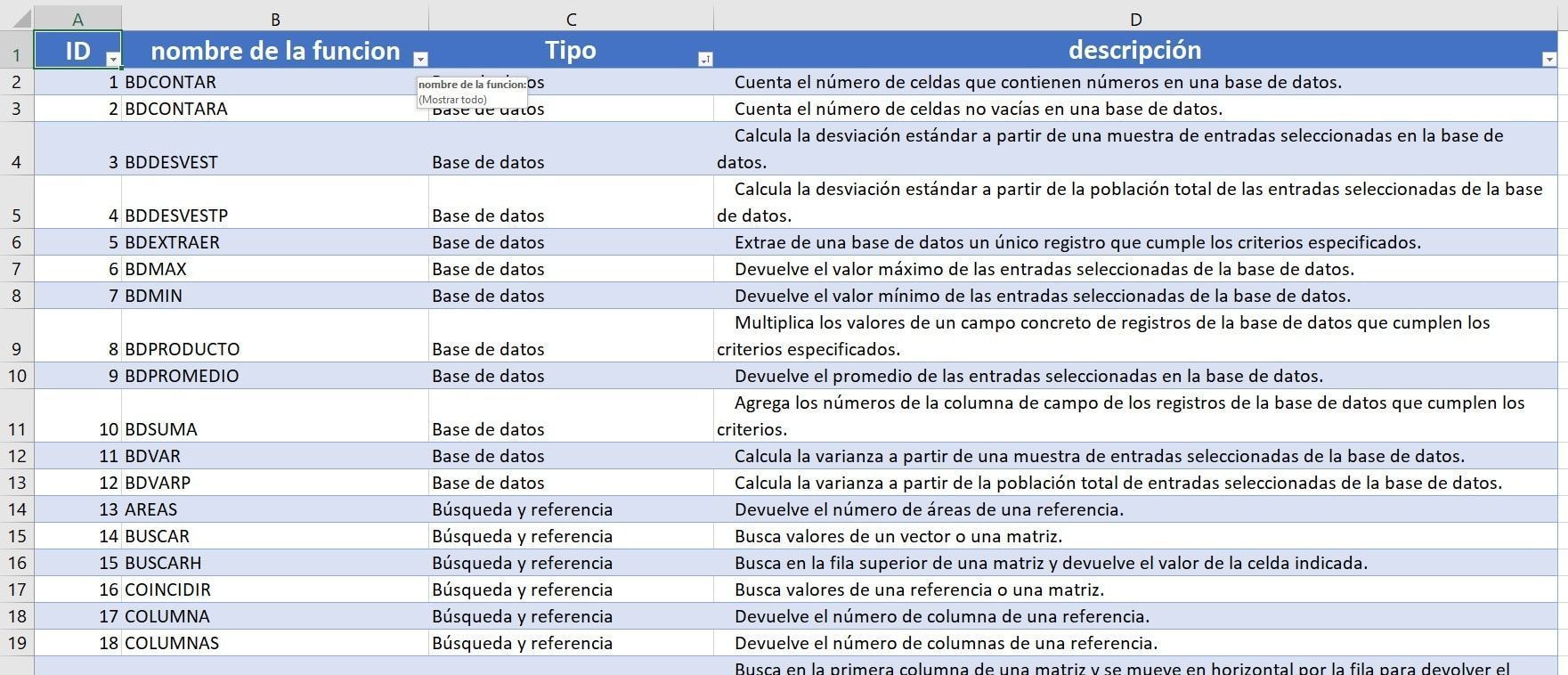 excel-categoria